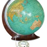 Ancien Globe Terrestre Verre  Lumineux Mappemonde Art Déco Colomb W. Jaden