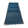 Blue Moroccan kilim carpet, handmade berber wool carpet 250x120cm