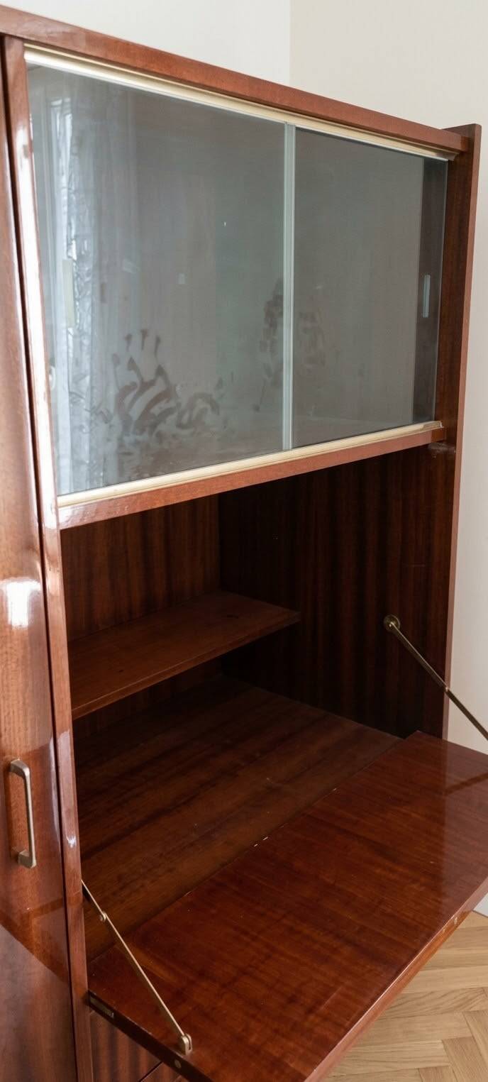 Vintage 1950s wooden secretary cabinet