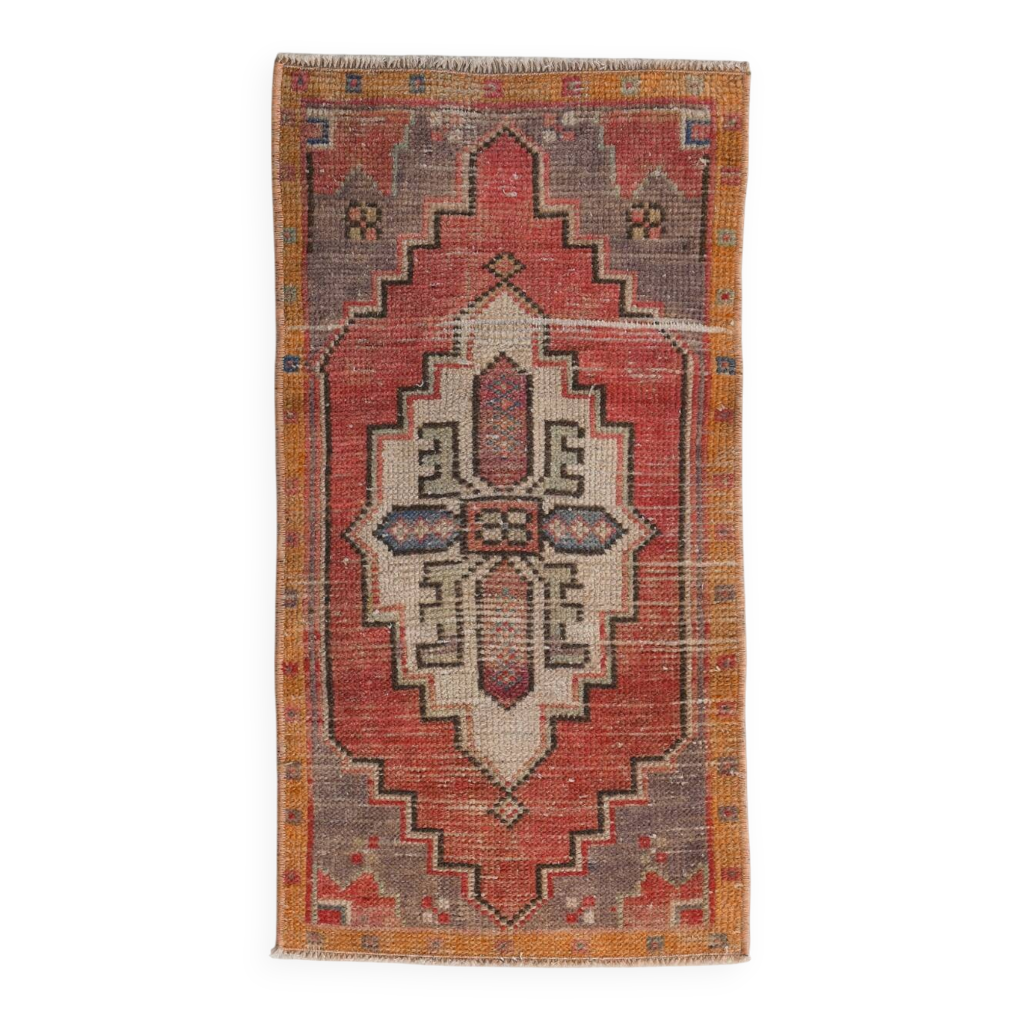 2x3 Red Beige Classic Vintage Rug, 43x82Cm