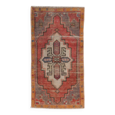 Tapis vintage classique rouge et beige 2x3, 43x82 cm