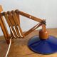 Accordion lamp, wall light, wooden reading light with enameled sheet metal