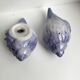 Duo of salt and pepper shaker in slurry shell pattern 70s