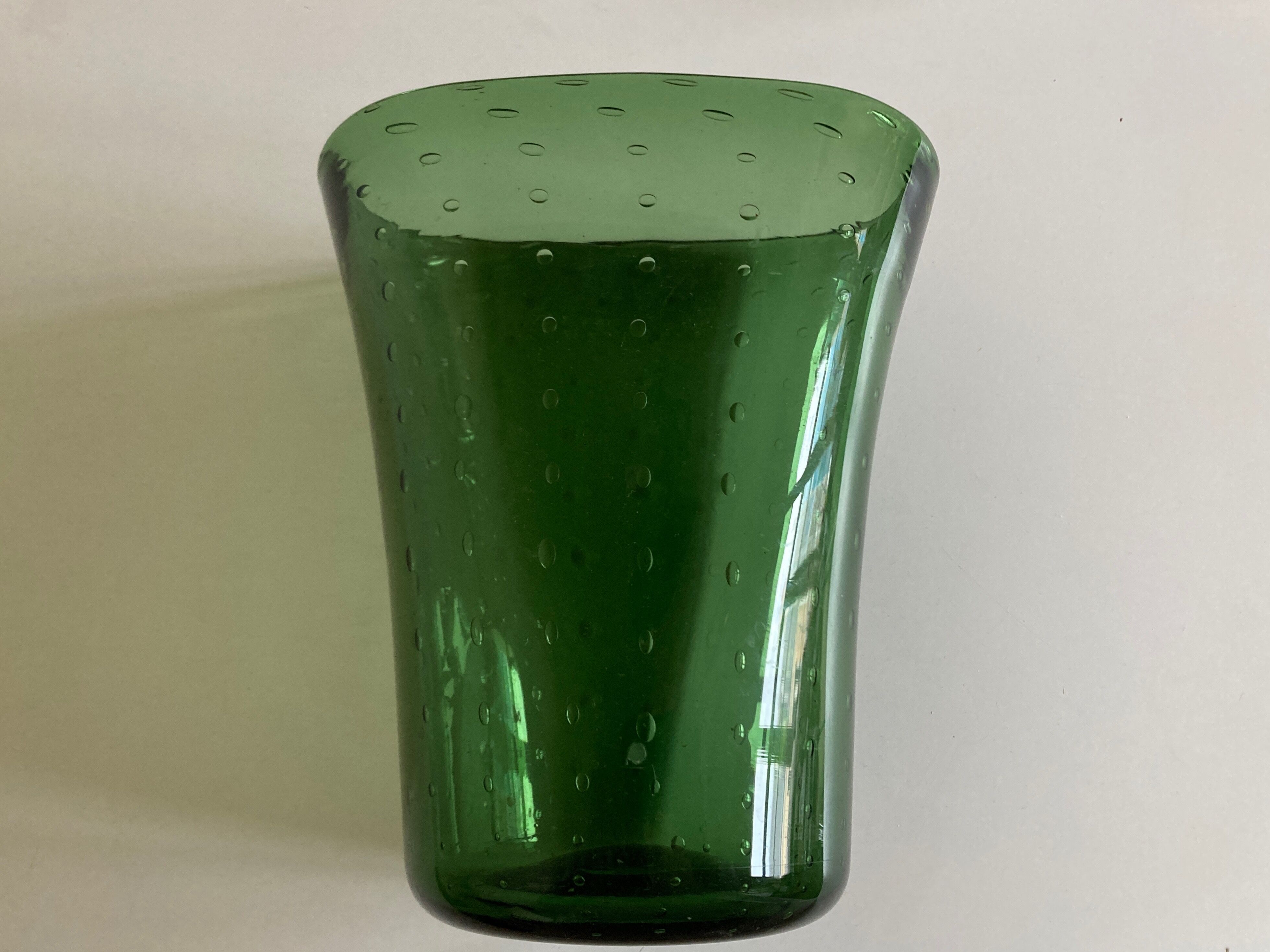 Empoli bubbles blown glass vase 1960