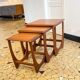 Teak trundle coffee table