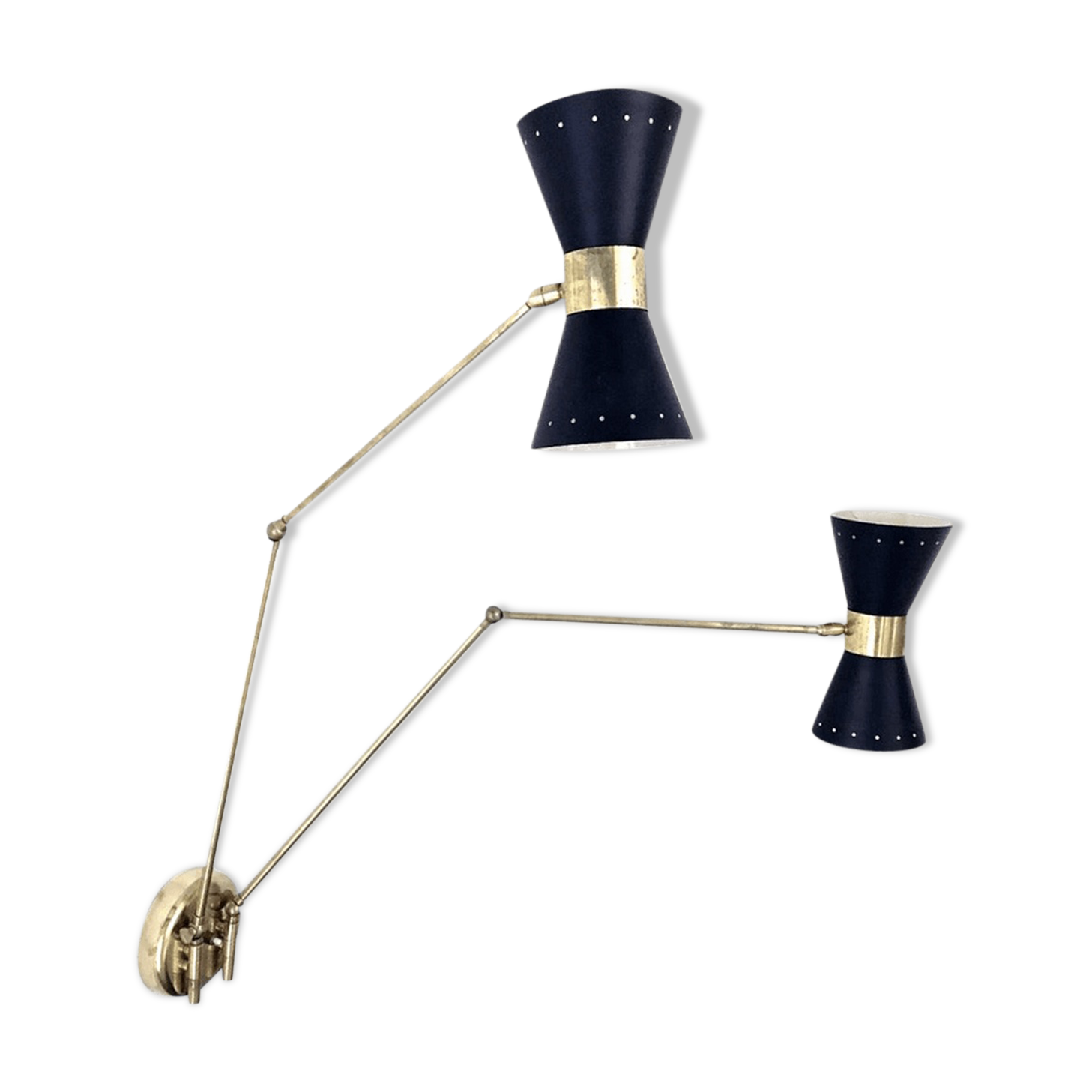 Wall light bracket 2 black articulated arms