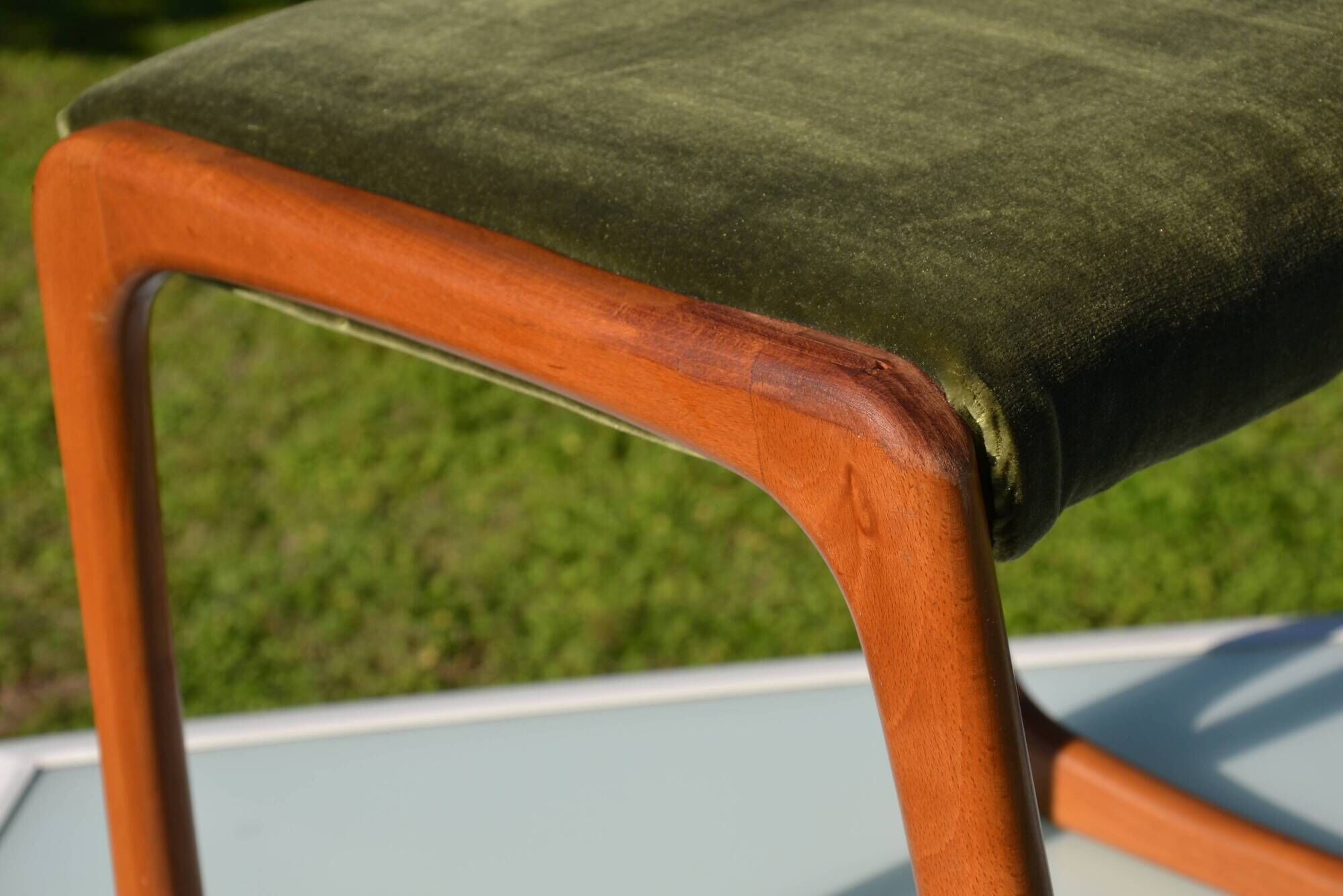 Scandinavian "sledge" chair in teak by Baumann