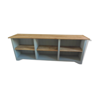 Professional furniture enhanced in verdigris, wooden top.