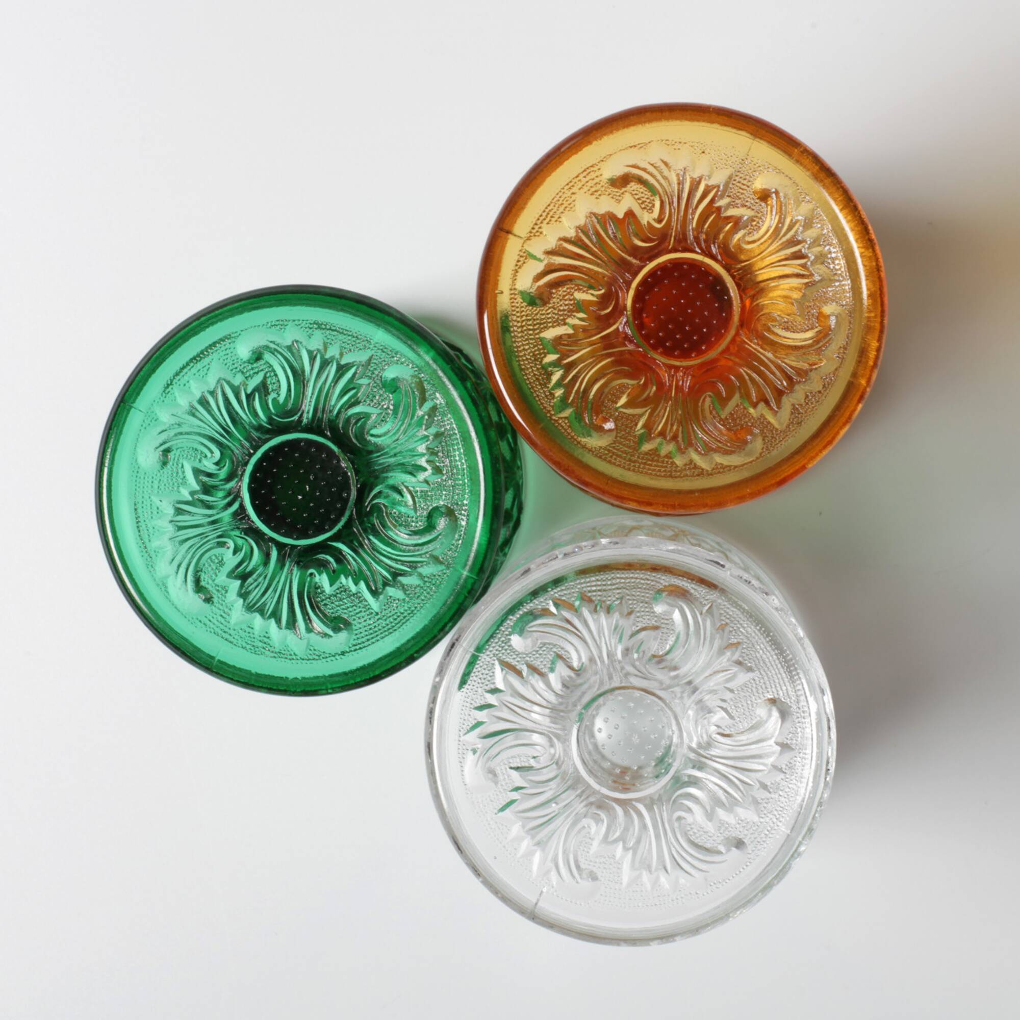 Vintage Green Stem Glass Arabesque / Wine Goblet Baccarat / France / 1840s