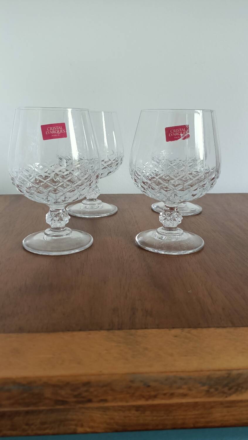 4 verres à brandy cristal d arques