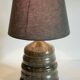 Vintage handmade stoneware geometric lamp