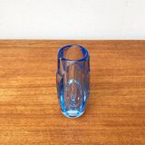 Blue glass vase model 914 mid-century by Rudolf Schröter for Rosice, 1950s