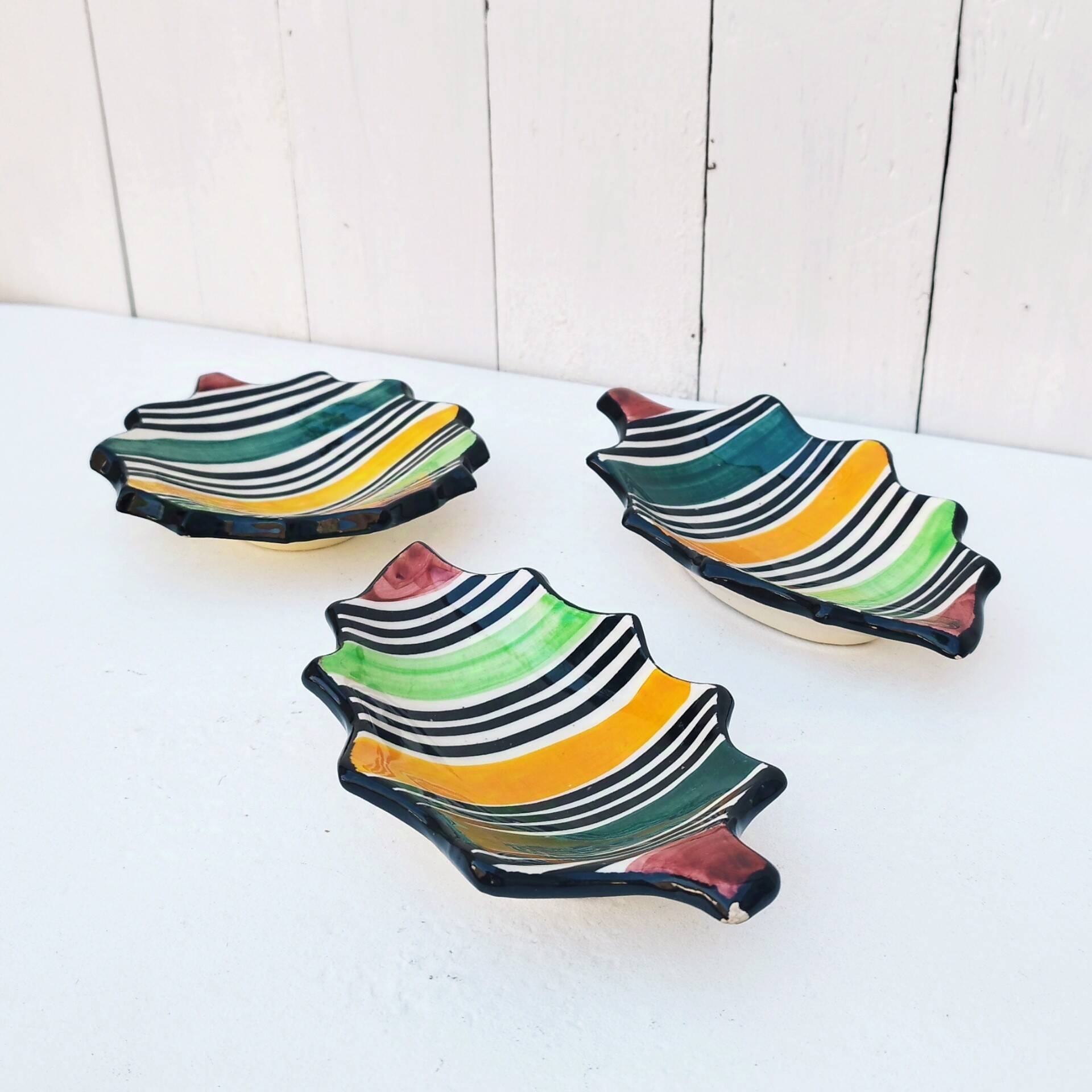 Three vintage Vallauris ceramic bowls