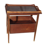 Mahogany service with flaps with removable glass top 67 x 46 cm