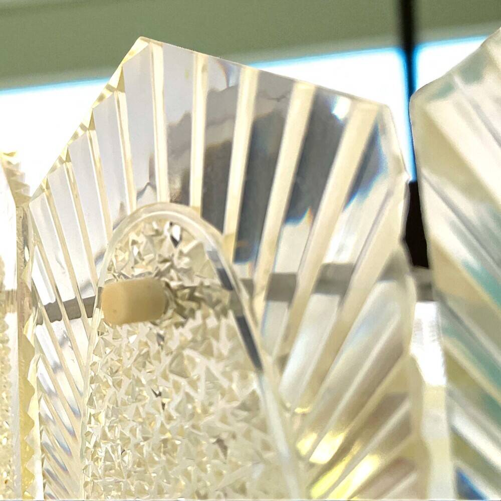 Mid century modern plexiglass chandelier for 4 lights