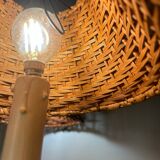 Lampes bougeoir rotin anciennes (X2)