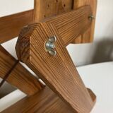 Lampe cocotte articulée en bois de pin 1970