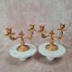 Pair of antique gilded candlesticks – Louis XV / Rococo style