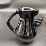 Brutalist black ceramic coffee service – Modernist design
