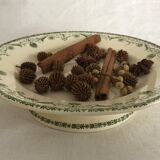 Dish on piedouche earthenware, vintage BHV crockery