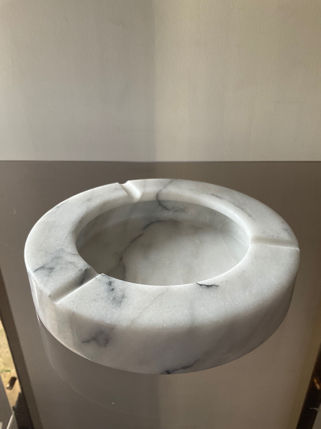Vintage Carrara marble ashtray