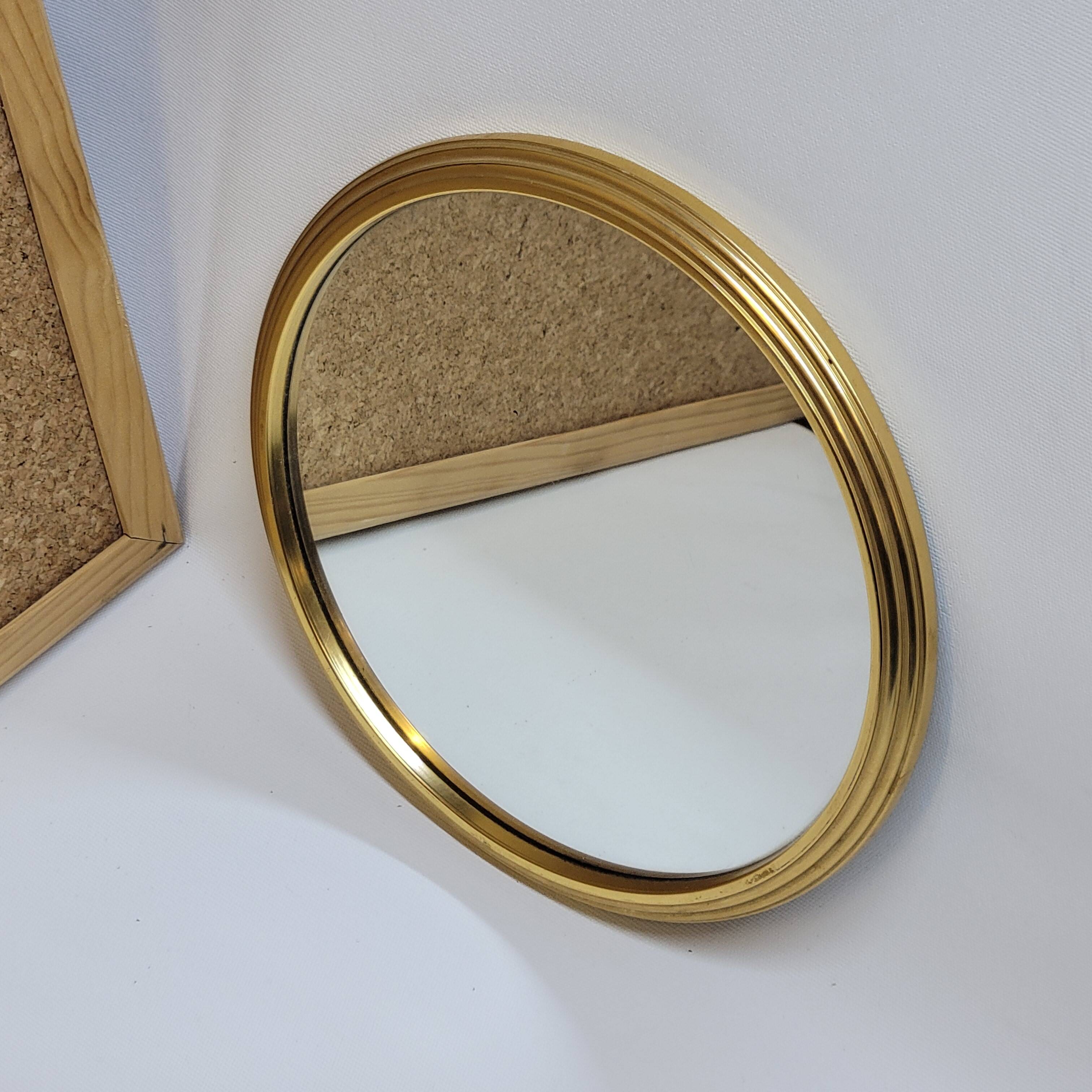 2 Vintage Mirrored and Gold Aluminum Serving Trays