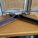 Pair of antique cast iron and brass bedside tables