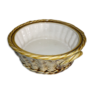 Sarreguemine ceramic cake dish imitating braided basket