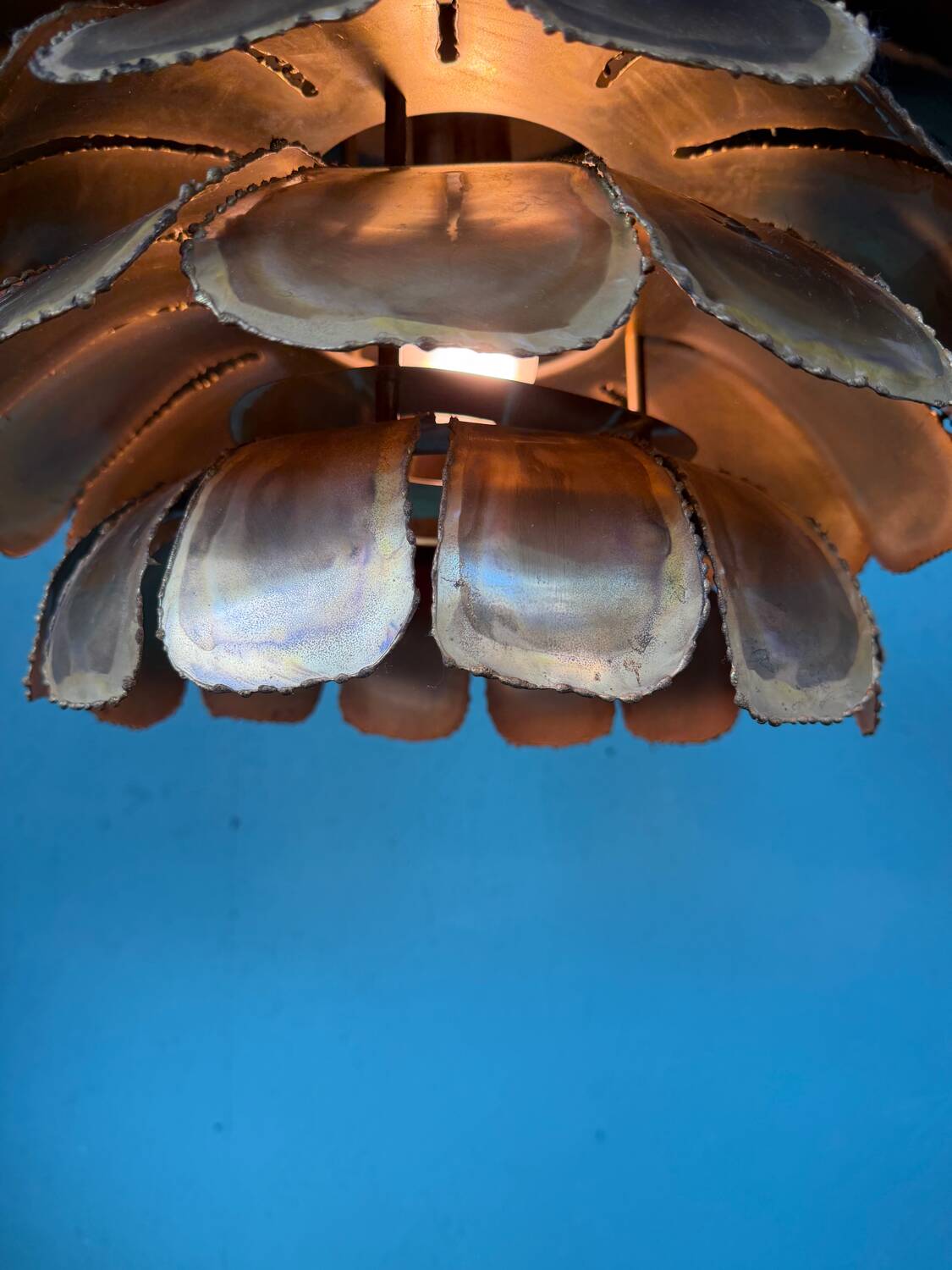 Mid Century Modern Brutalist Artichoke Pendent By Sven Åge Holm Sørens