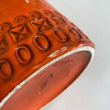 Bitossi Ceramiche orange pitcher vase by Aldo Londi Italian design