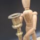 Antique brass candle holder
