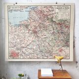 Vintage school map Bassin de Paris