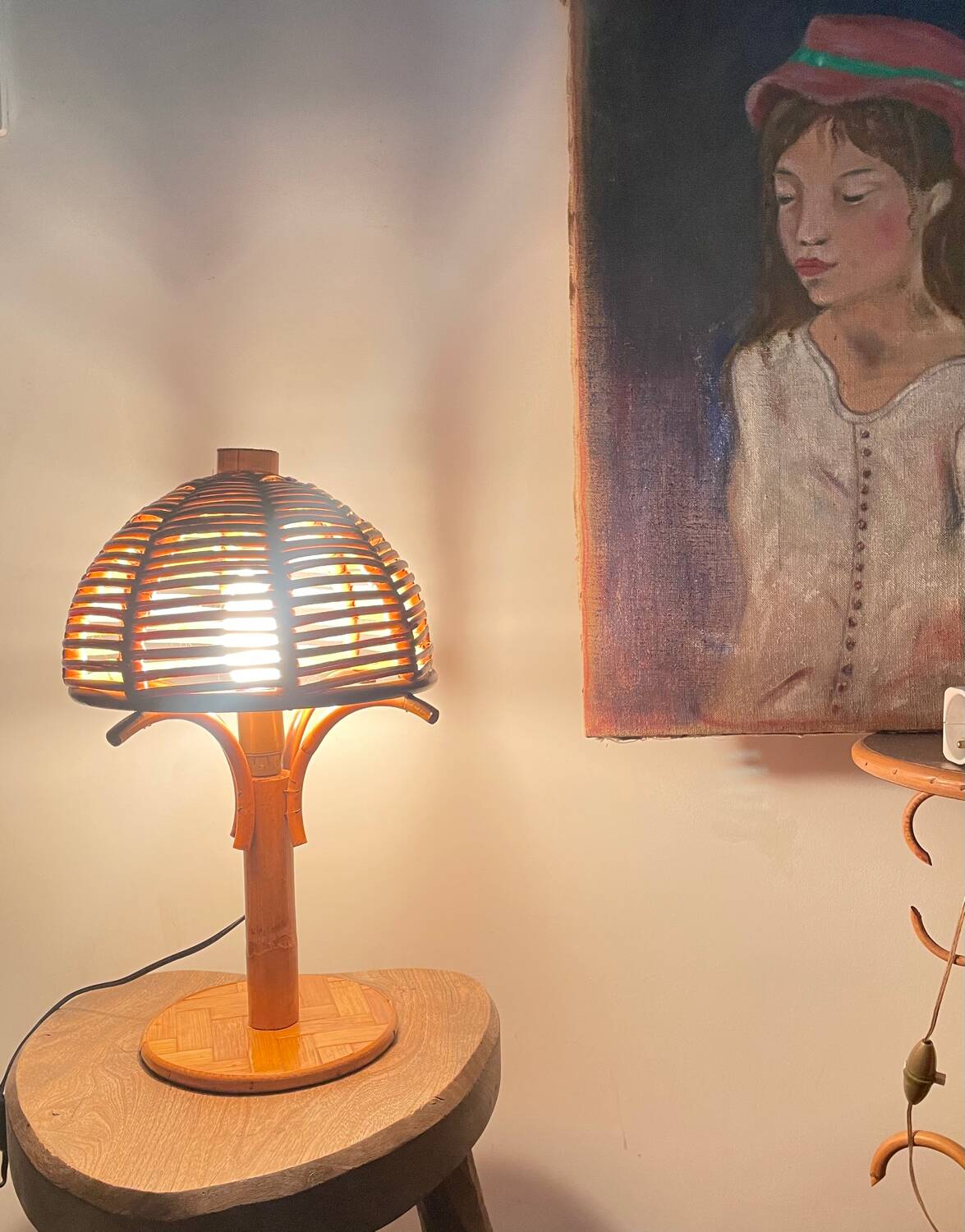 Vintage rattan lamp