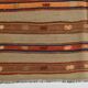 Tapis Kilim beige et bleu marine 4x5, motif ethnique, 120x146 cm