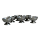 6 coupelles sur pied en inox style Letang Remy