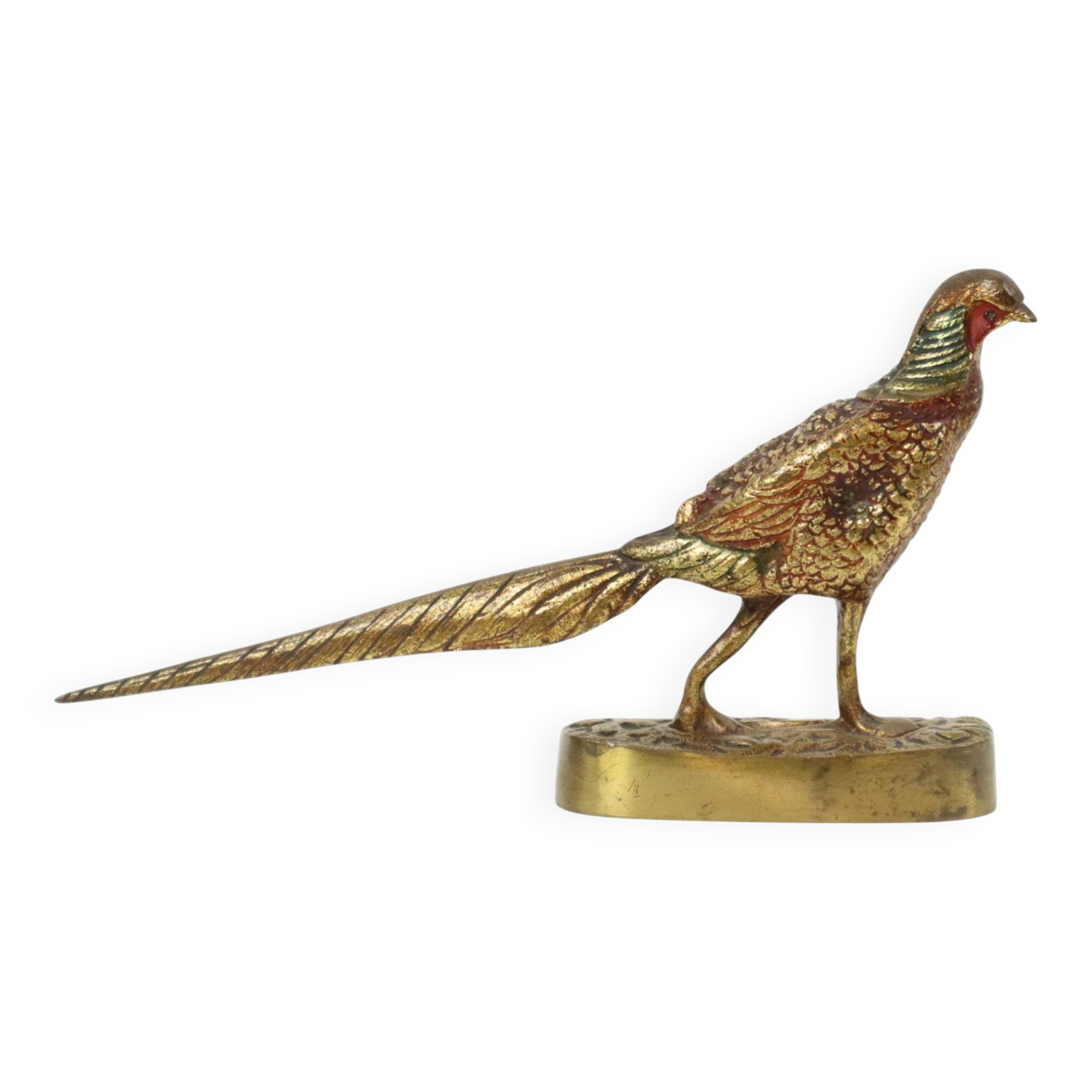 Statue de faisan en bronze doré, XIXe siècle