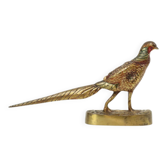 Antique Pheasant Statue Sculpture Gilded Bronze 19th Century
