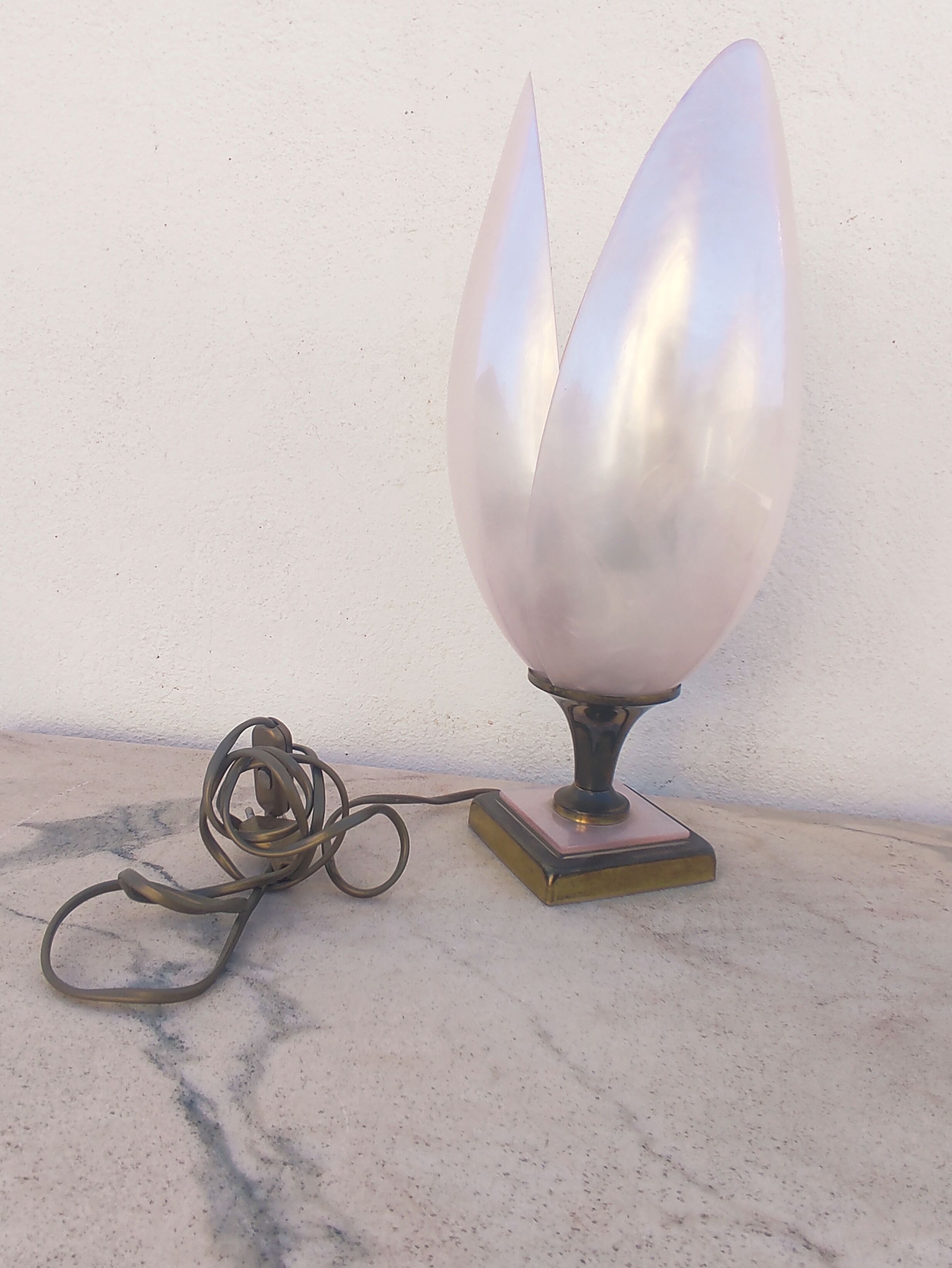 Pink tulip lamp by Rougier