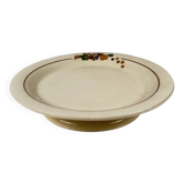 Assiette de présentation piédouche Longwy, début XXème s., décor floral