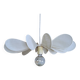 12-blade propeller suspension in rattan and sand linen