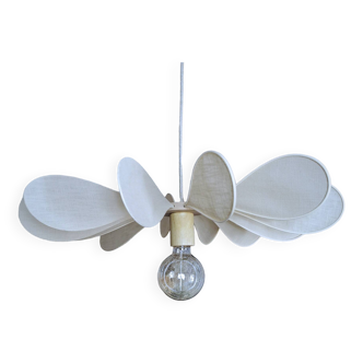 12-blade propeller suspension in rattan and sand linen