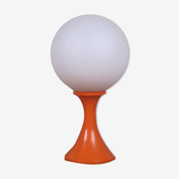 Lampe orange globe vintage à poser Design Philippe Barbier pour Lévitan 1970