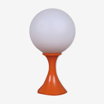 Orange lamp vintage globe to pose Design Philippe Barbier for Lévitan 1970