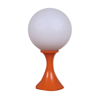Orange lamp vintage globe to pose Design Philippe Barbier for Lévitan 1970