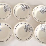6 assiettes motif bleu Angèle