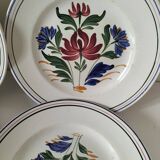 Set of 8 Saint Amand plates with stylized flower decoration 4122