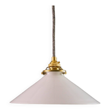 Suspension in high white opaline - delivered with a new cable and socket