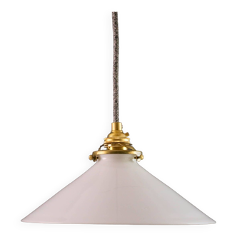 Suspension in high white opaline - delivered with a new cable and socket