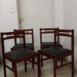 Lot of 4 chairs wood and skai