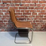Suite of four Italian chairs in fabric and metal
